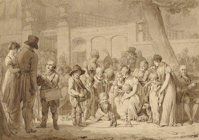 Desenho Composicional para &39;Entrada do Jardin Turc&39; de Louis Leopold Boilly