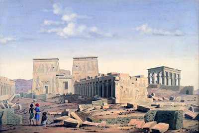 "Grande Templo de Ísis", c1846 de Louis M. A. Linant de Bellefonds,