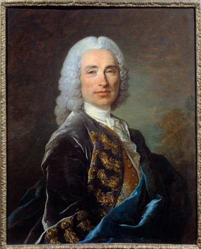 Retrato do Marquês Nicolas de Luker Pintura de Louis Tocque (1696-1772) de Louis Tocqué
