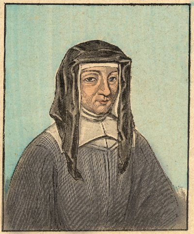 Retrato de Louise de Marillac (Louise Le Gras) (1591-1660) - Gravura do "Ensino religioso pelos olhos". Wonderful Album" de Louis Maitrejean e Georget Ramond - França 1910 de Louis Maitrejean