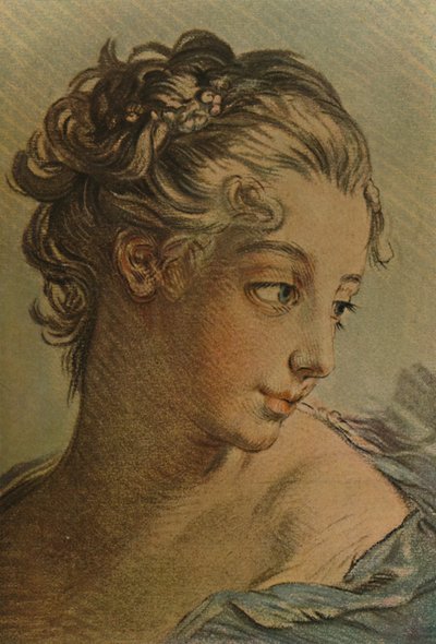 La Tete DUne Jeune Fille, Chefe de uma jovem, c1760-1790, 1913 de Louis Marin Bonnet