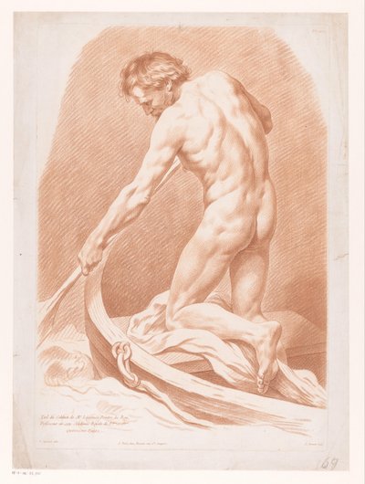 Homem remador nu, visto de costas de Louis Marin Bonnet