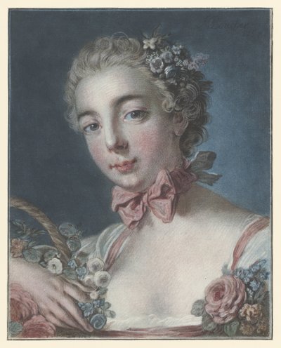 Retrato de Marie Amélie Baudouin como Flora chefe de flora de Louis Marin Bonnet
