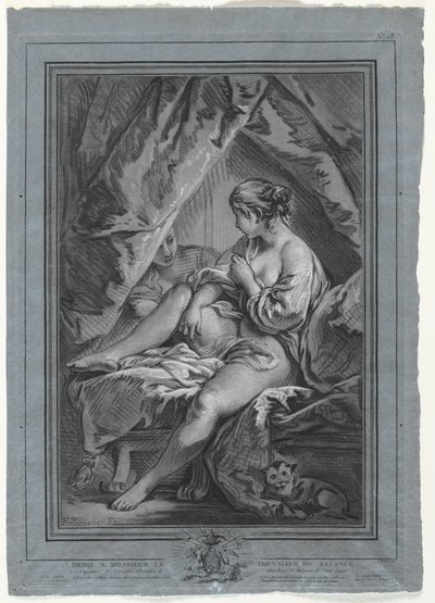 Jovem sentada em uma cama de Louis Marin Bonnet