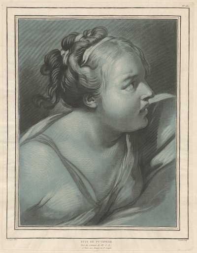 Tête de Putifar (chefe da esposa de Potifar) de Louis Marin Bonnet, after Jean Baptiste Deshays