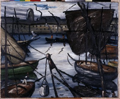 O velho porto. Pintura de Louis Mathieu Verdilhan (Louis-Mathieu Verdilhan de Louis Mathieu Verdilhan