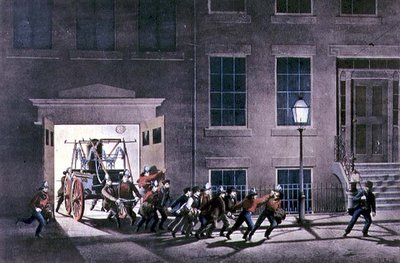 The Night Alarm, pub. por Currier e Ives, Nova Iorque de Louis Maurer