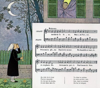 Partitura e ilustração da canção infantil 
