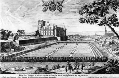 Château de la Rochefoucauld em Liancourt; gravura de Louis Menier - Arquivo da Família. de Louis Meunier