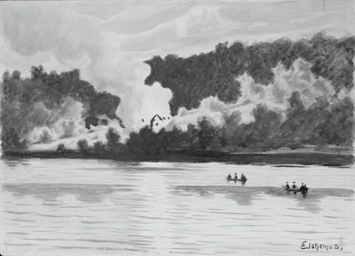 Fire Seen Seen From East Lyme, Connecticut, 1900. de Louis Michel Eilshemius