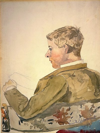 Portrait Of Fellow Student At Cornell, 1883. de Louis Michel Eilshemius