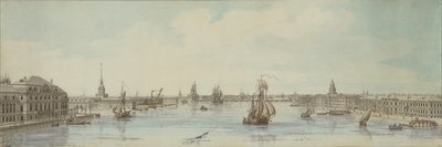 Vista das margens do rio Neva entre o Palácio de Inverno e a Academia de Ciências de Louis Nicolas de Lespinasse