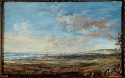 Guerra da Sucessão Austríaca (1741-1748): "Sítio da cidade de Maestricht (Maastricht) pelo Marechaux da Saxónia e Lowendal de 16 de Abril a 10 de Maio de 1748" Gouache por Louis Nicolas Van Blarenberghe (1716-1794) de Louis Nicolas van Blarenberghe