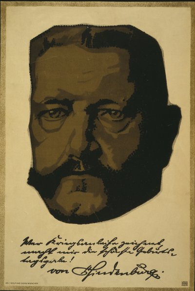 Retrato do General Field Marshall Paul von Hindenburg de Louis Oppenheim