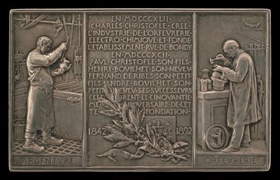 50º Aniversário da Christofle Company, 1842-1892 [reverso], 1892. de Louis Oscar Roty