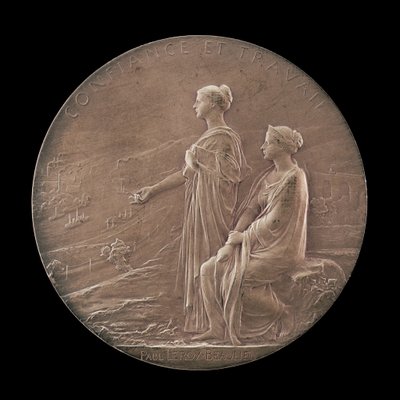 Personificações de Confiança e Indústria em uma Paisagem [reverso], 1900. de Louis Oscar Roty