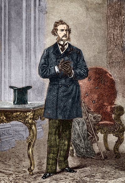 Retrato de Phileas Fogg, personagem de Le tour du monde en oitenta jours" romance d