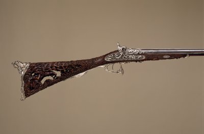 Espingarda de percussão de cano duplo, francesa, Paris, datada de 1854 de Louis Perrin