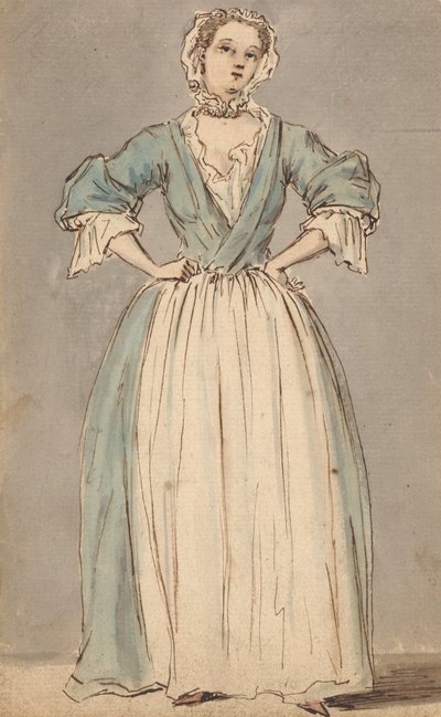 Uma jovem mulher com um vestido azul de Louis Philippe Boitard