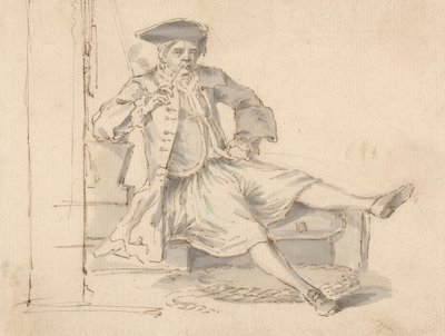 Oficial Naval Fumador sentado de Louis Philippe Boitard