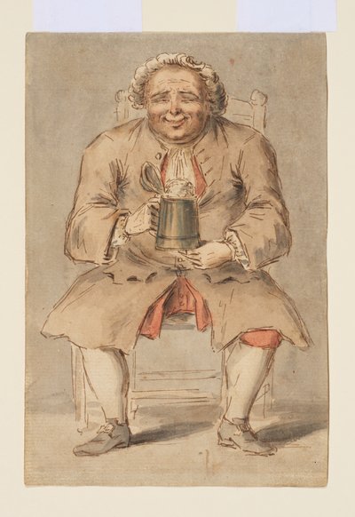 Homem sentado com uma caneca de Louis Philippe Boitard