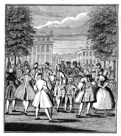 O Beau Monde em St Jamess Park, 1750. de Louis Philippe Boitard