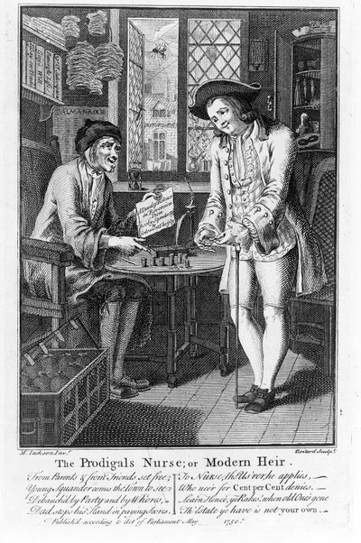 A enfermeira do prodígio ou o herdeiro moderno, bar. 1750 de Louis Philippe Boitard