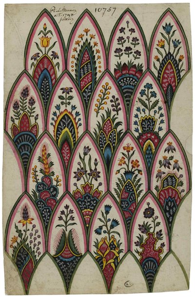 Projeto de motivos indianos, 1793. de Louis Philippe Lemeunnié