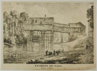 Os arredores de Paris: Alfort Mill de Louis Pierre Baltard
