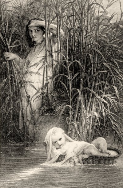 Moisés descoberto no Nilo de Louis Pierre Henriquel Dupont