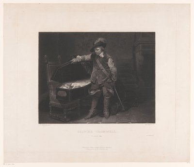 Oliver Cromwell no caixão de Charles I, rei da Inglaterra Oliver Cromwell. 30 de janeiro de 1649 (título no objeto) de Louis Pierre Henriquel Dupont