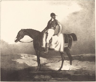 Cavalo e jóquei britânicos de Louis Pierre Marie Courtin after Théodore Gericault