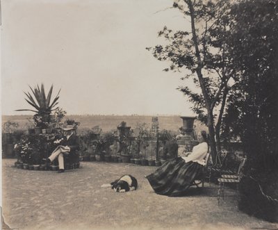 Sem título Homem e mulher relaxando, c. 1854 de Louis Pierre Theophile Dubois de Nehaut