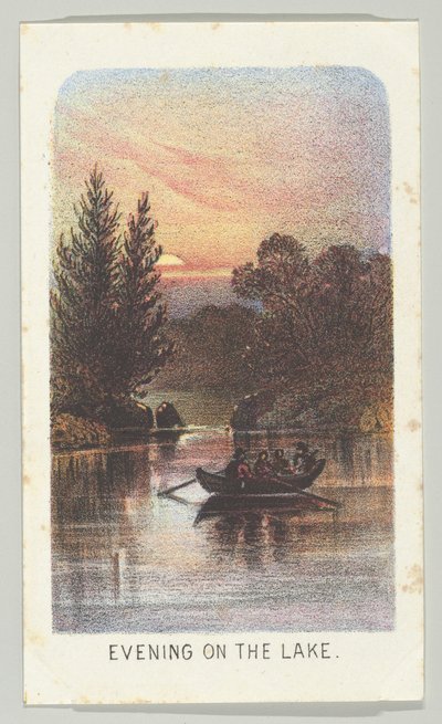 Noite no Lago, da série Views in Central Park, New York, Parte 3, 1864. de Louis Prang
