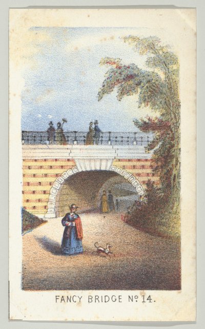 Fancy Bridge No. 14, da série Views in Central Park, New York, Part 3, 1864. de Louis Prang