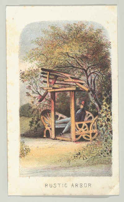 Rustic Arbor, da série, Views in Central Park, New York, Part 2, 1864. de Louis Prang
