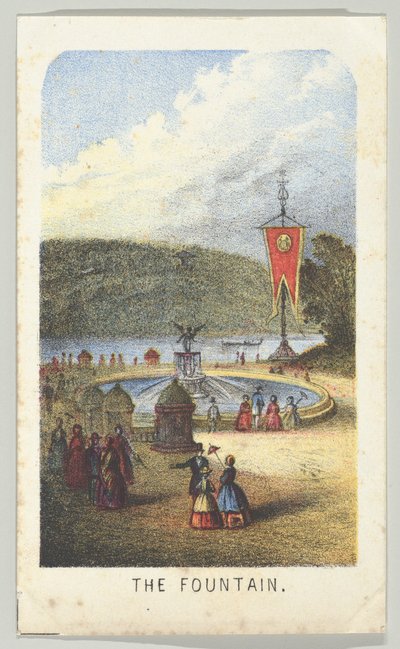 The Fountain, da série, Views in Central Park, New York, Parte 3, 1864. de Louis Prang