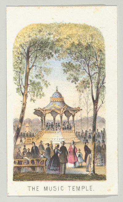 The Music Temple, da série, Views in Central Park, New York, Parte 2, 1864. de Louis Prang