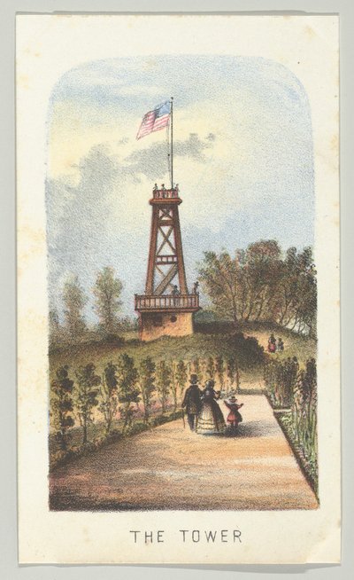 The Tower, da série, Views in Central Park, New York, Parte 2, 1864. de Louis Prang