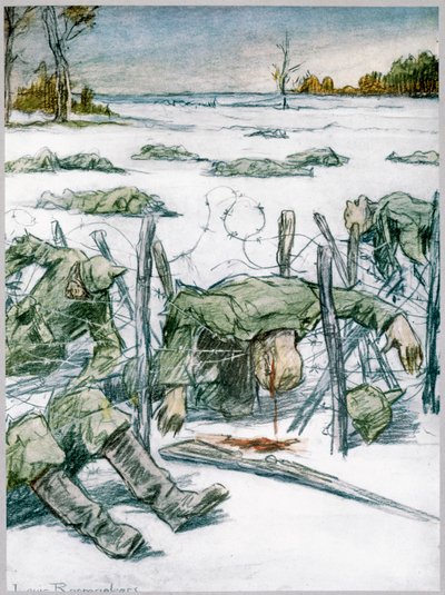 "Arame Farpado", 1916 de Louis Raemaekers