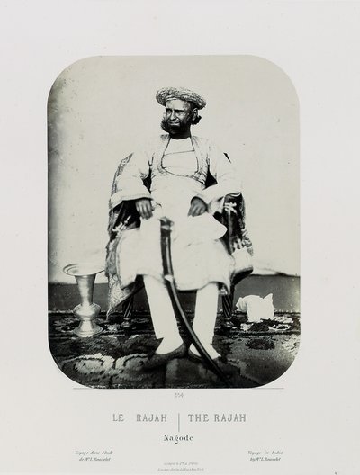 Um Royal Natch na Ilha de Jug Navas Oudeypour; O Rajah, c.1865-68 (impressão de albumina) de Louis Rousselet
