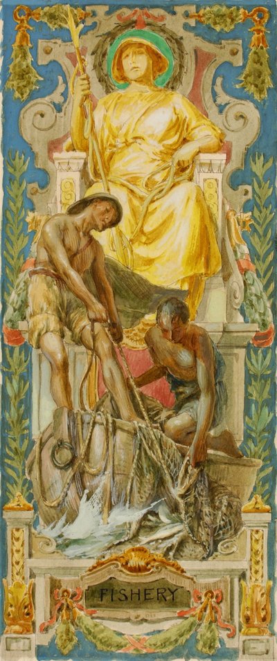 Pescas (estudo para o painel, antigo edifício do Senado) de Louis Schaettle