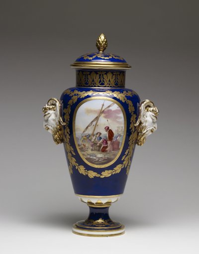 Vaso (porcelana de pasta mole com tinta e dourado) de Louis Simon Boizot