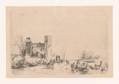 Patinadores em um castelo de Louis Smets