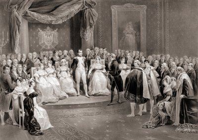 Napoleão e a sua corte. (imprimir) de Louis Stanislas (after) Marin Lavigne