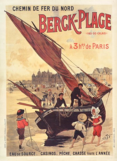 Ferrovias do Norte. Berck-Plage, c. 1910. de Louis Tauzin