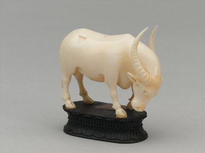 Bispo negro, peça de xadrez, Índia, 1820 cerca de Louis Thomas Bardel