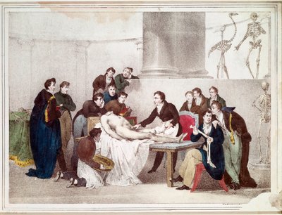 A Aula de Anatomia (litografia de Louis Thomas Bardel