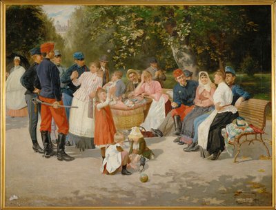 Amas num parque ... (pintura sobre tela) de Louis Uhl