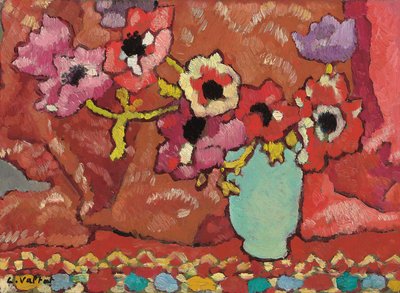 Anemones in Green Pitcher; Anemones au pichet vert, c.1940 (óleo sobre tela) de Louis Valtat